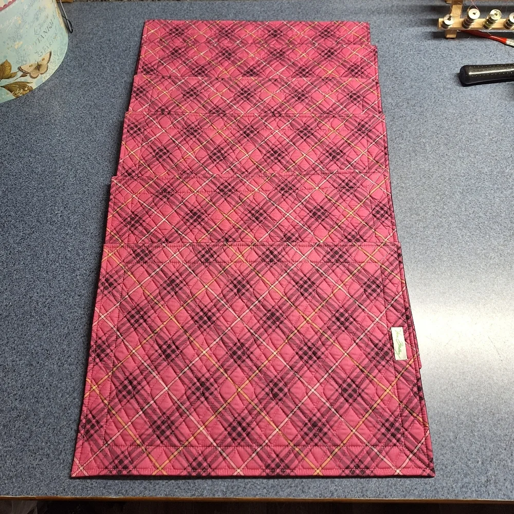 Vera Bradley Reversible Paisley Quilted Placemats Set of 6, Retired Pattern